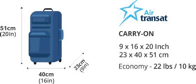 air transat carry on baggage.